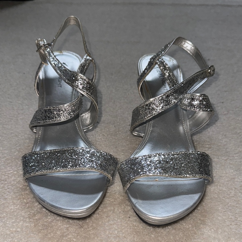 Silver Strappy High Heel Sandals